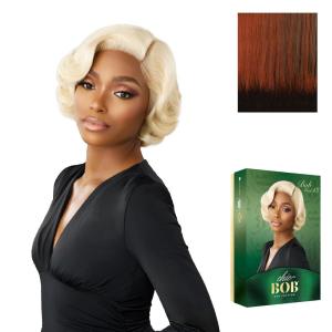 Sensationnel Chicbob Lace Frontwig – Bob Unit 13 Face Framing Glueless Wig Wide 5 Inch Deep Part Synthetic Preplucked Hairline (1 JETBLACK)(COLORFLIPBROWNSUGAR)