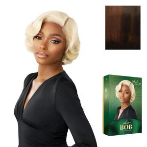 Sensationnel Chicbob Lace Frontwig – Bob Unit 13 Face Framing Glueless Wig Wide 5 Inch Deep Part Synthetic Preplucked Hairline (1 JETBLACK)(COLORFLIPMOCHACCINO)