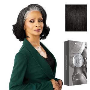 Sensationnel Platinum Glow 13X6 Wig – Adeline Lacefrontal Glueless Pre Cut Lace human hair blend Preplucked Hairline (1 JETBLACK)(1B OFFBLACK)