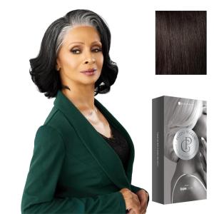 Sensationnel Platinum Glow 13X6 Wig – Adeline Lacefrontal Glueless Pre Cut Lace human hair blend Preplucked Hairline (1 JETBLACK)(2 DARKBROWN)