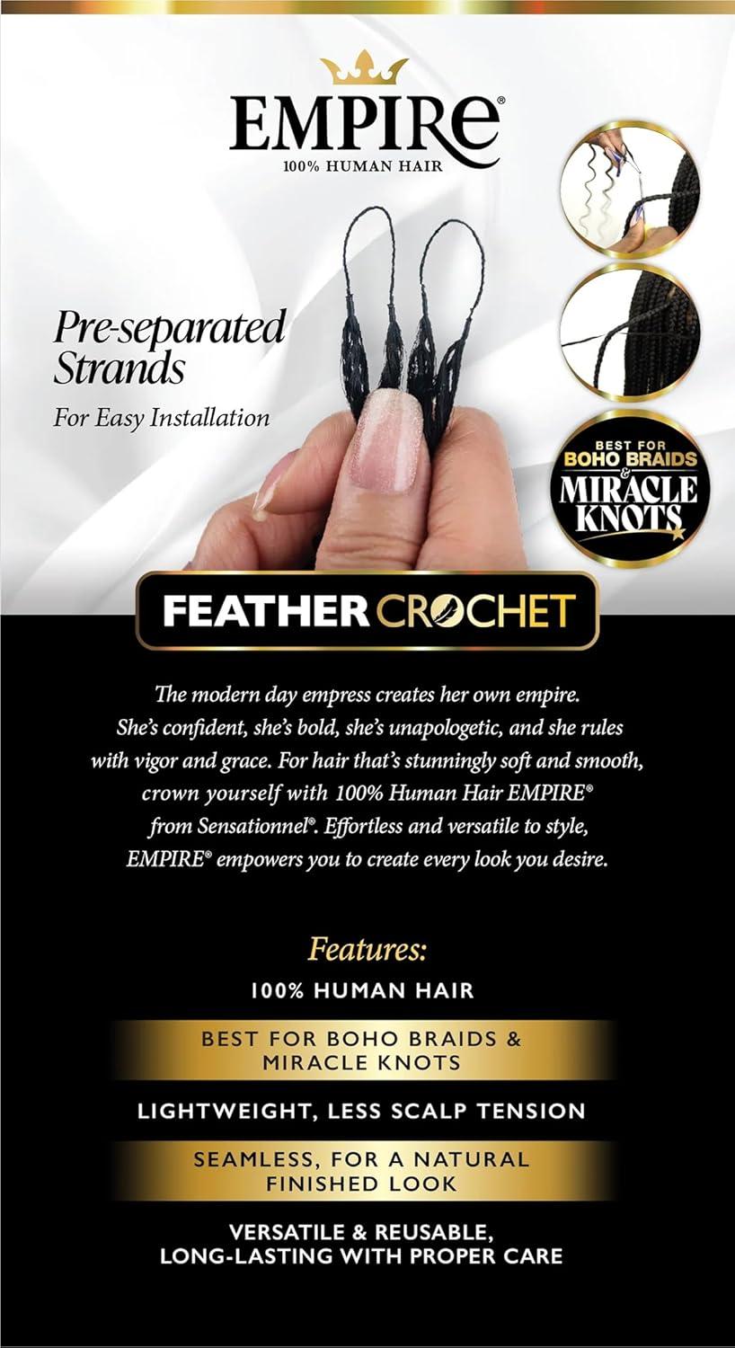 imageSensationnel Empire Feather Crochet Braiding Hair Bohemian Humanhair for Boho Braids and Miracle Knots Pre Separated 50 strands 10 inch 1 JETBLACKS427