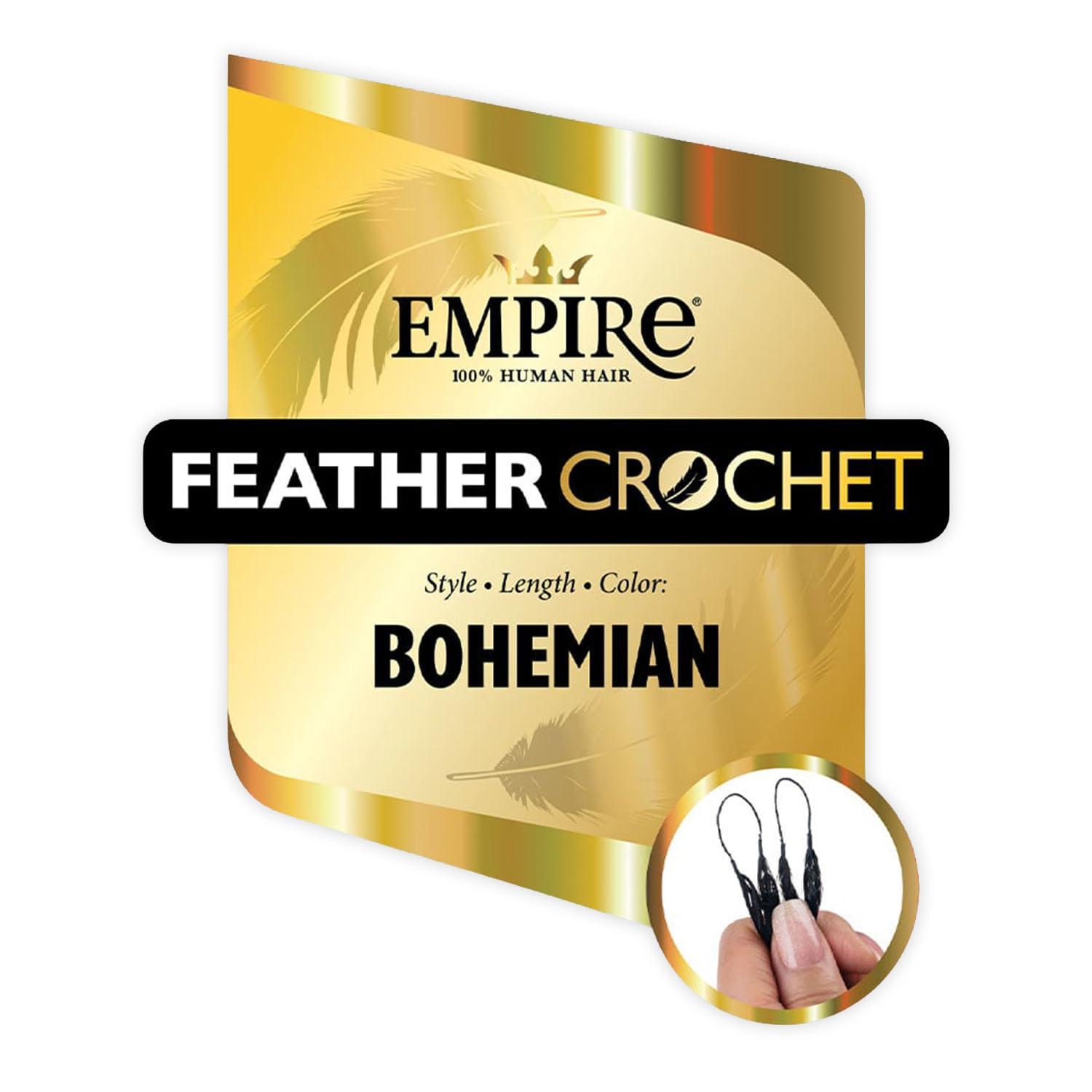 imageSensationnel Empire Feather Crochet Braiding Hair Bohemian Humanhair for Boho Braids and Miracle Knots Pre Separated 50 strands 10 inch 1 JETBLACKS427