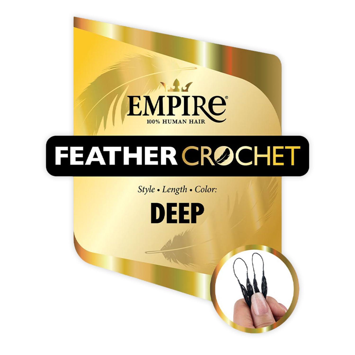 imageSensationnel Empire Feather Crochet Braiding Hair Deep Humanhair for Boho Braids and Miracle Knots Pre Separated 50 strands 10 inch 1 JETBLACK27 HONEYBLONDE
