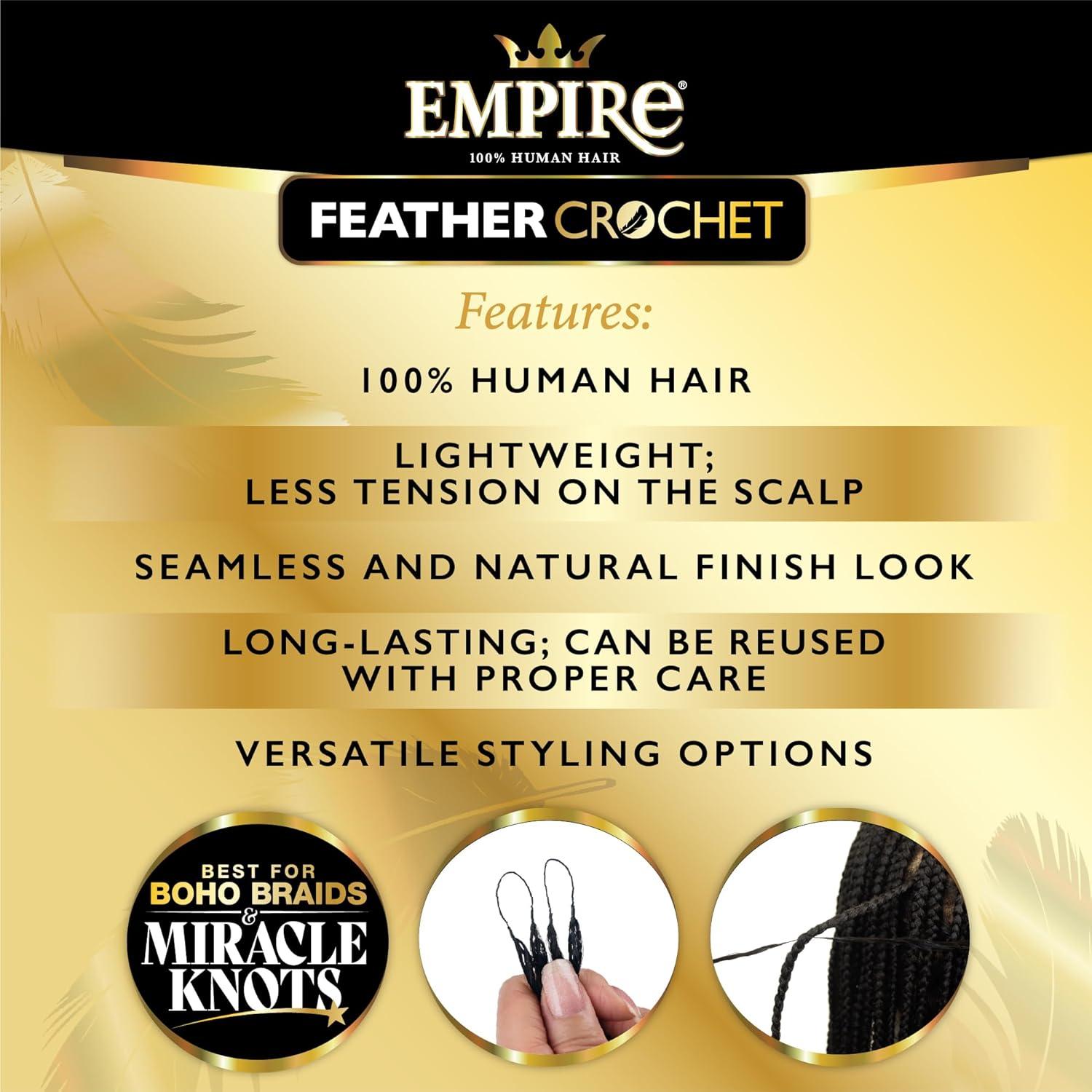 imageSensationnel Empire Feather Crochet Braiding Hair Deep Humanhair for Boho Braids and Miracle Knots Pre Separated 50 strands 10 inch 1 JETBLACKS427