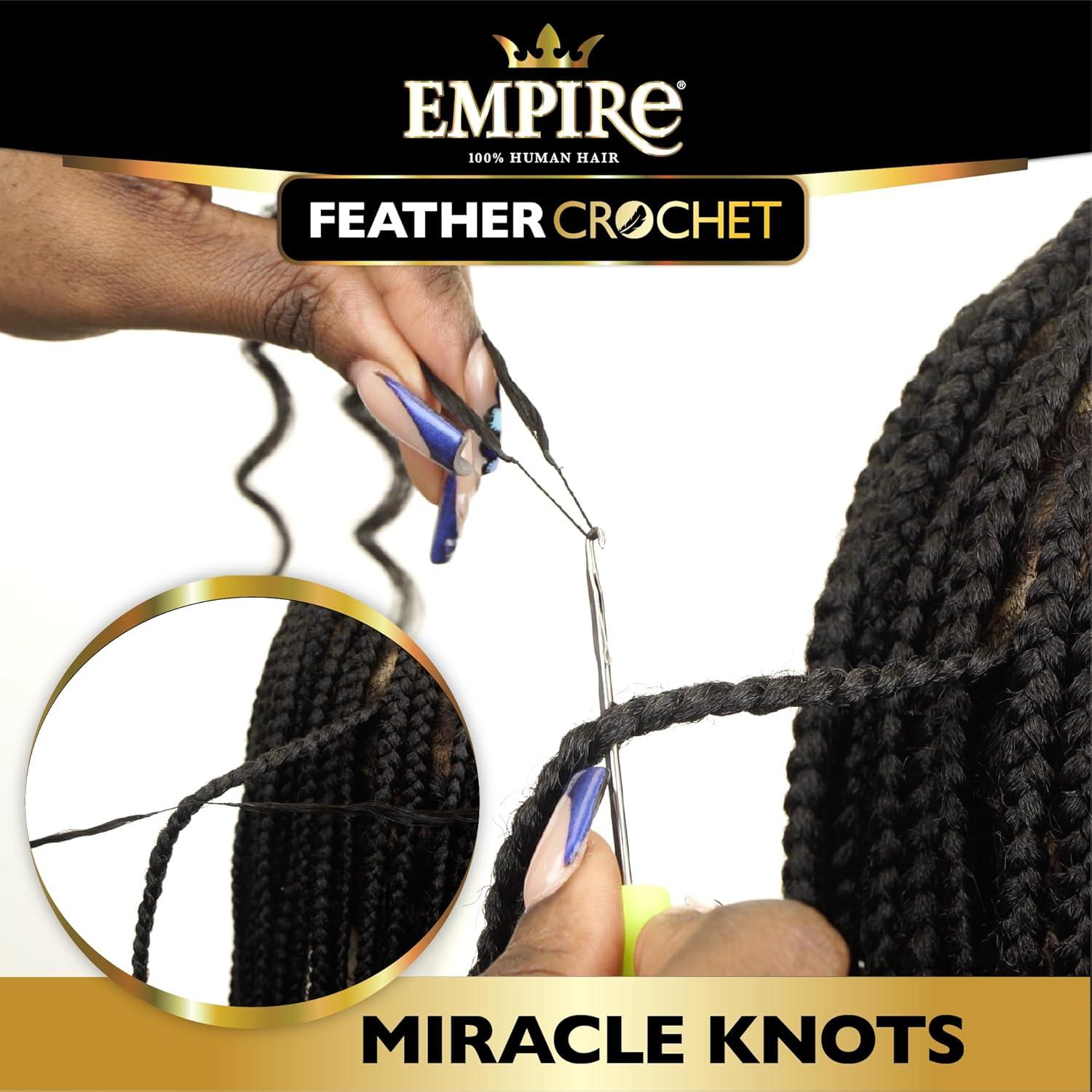 imageSensationnel Empire Feather Crochet Braiding Hair Jerry Curl Humanhair for Boho Braids and Miracle Knots Pre Separated 50 strands 10 inch 1 JETBLACK1 JETBLACK