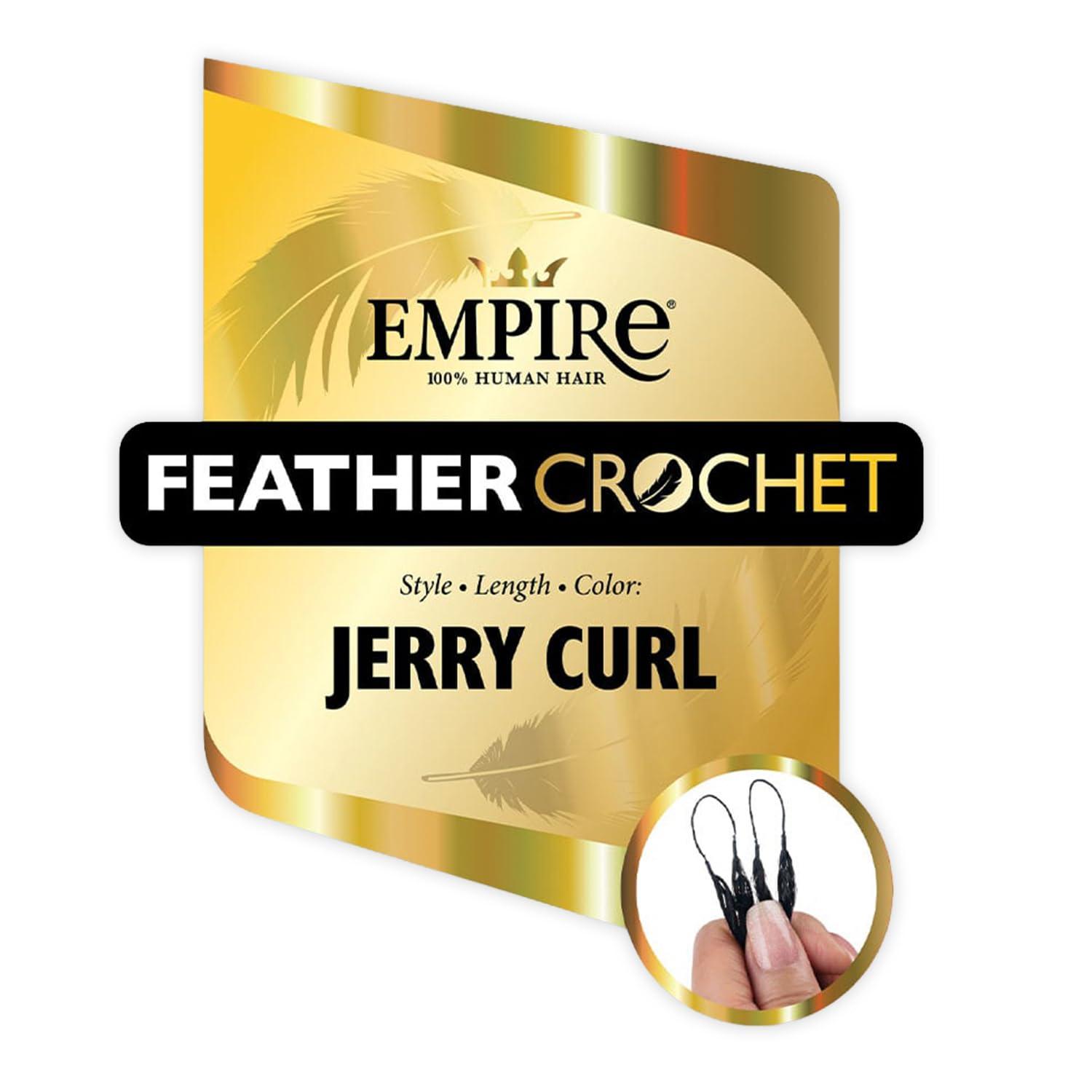 imageSensationnel Empire Feather Crochet Braiding Hair Jerry Curl Humanhair for Boho Braids and Miracle Knots Pre Separated 50 strands 10 inch 1 JETBLACK1B OFFBLACK