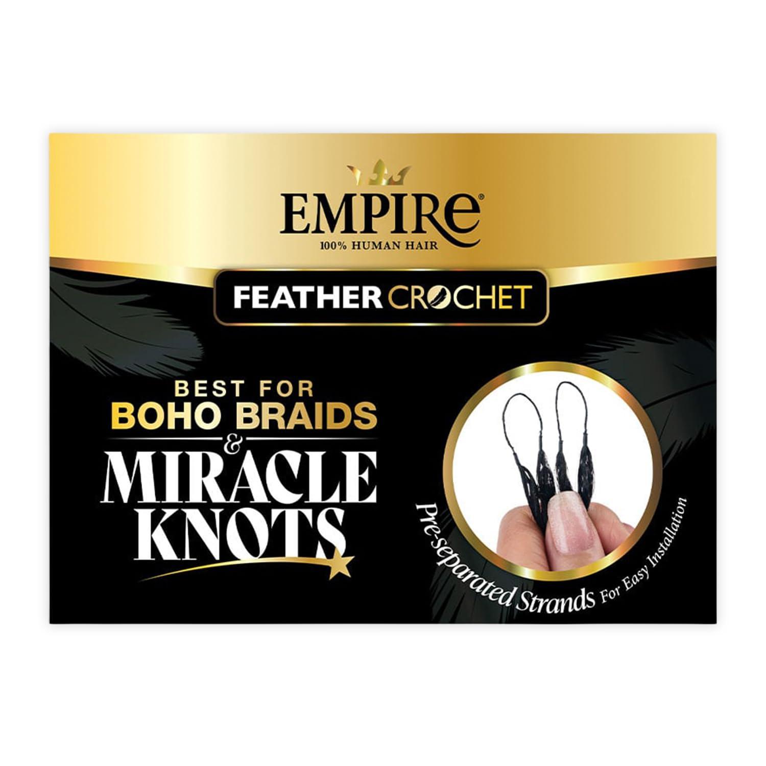 imageSensationnel Empire Feather Crochet Braiding Hair Jerry Curl Humanhair for Boho Braids and Miracle Knots Pre Separated 50 strands 10 inch 1 JETBLACK1 JETBLACK