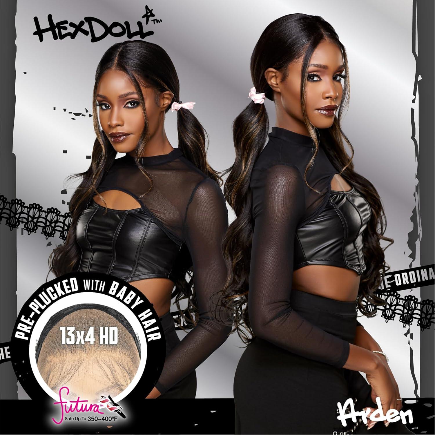imageSensationnel HexDoll 13X4 Lace Wig Arden Lacefrontal Glueless Synthetic with Natural Density Preplucked Hairline 1 JETBLACK2 DARKBROWN