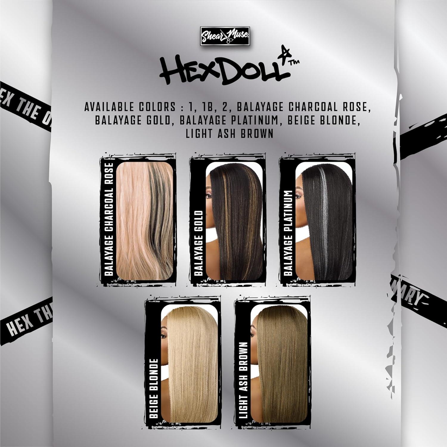 imageSensationnel HexDoll 13X4 Lace Wig Arden Lacefrontal Glueless Synthetic with Natural Density Preplucked Hairline 1 JETBLACKBALAYAGECHARCOALROSE