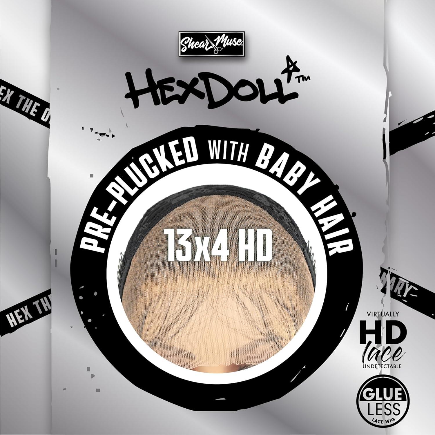 imageSensationnel HexDoll 13X4 Lace Wig Arden Lacefrontal Glueless Synthetic with Natural Density Preplucked Hairline 1 JETBLACKBALAYAGEGOLD