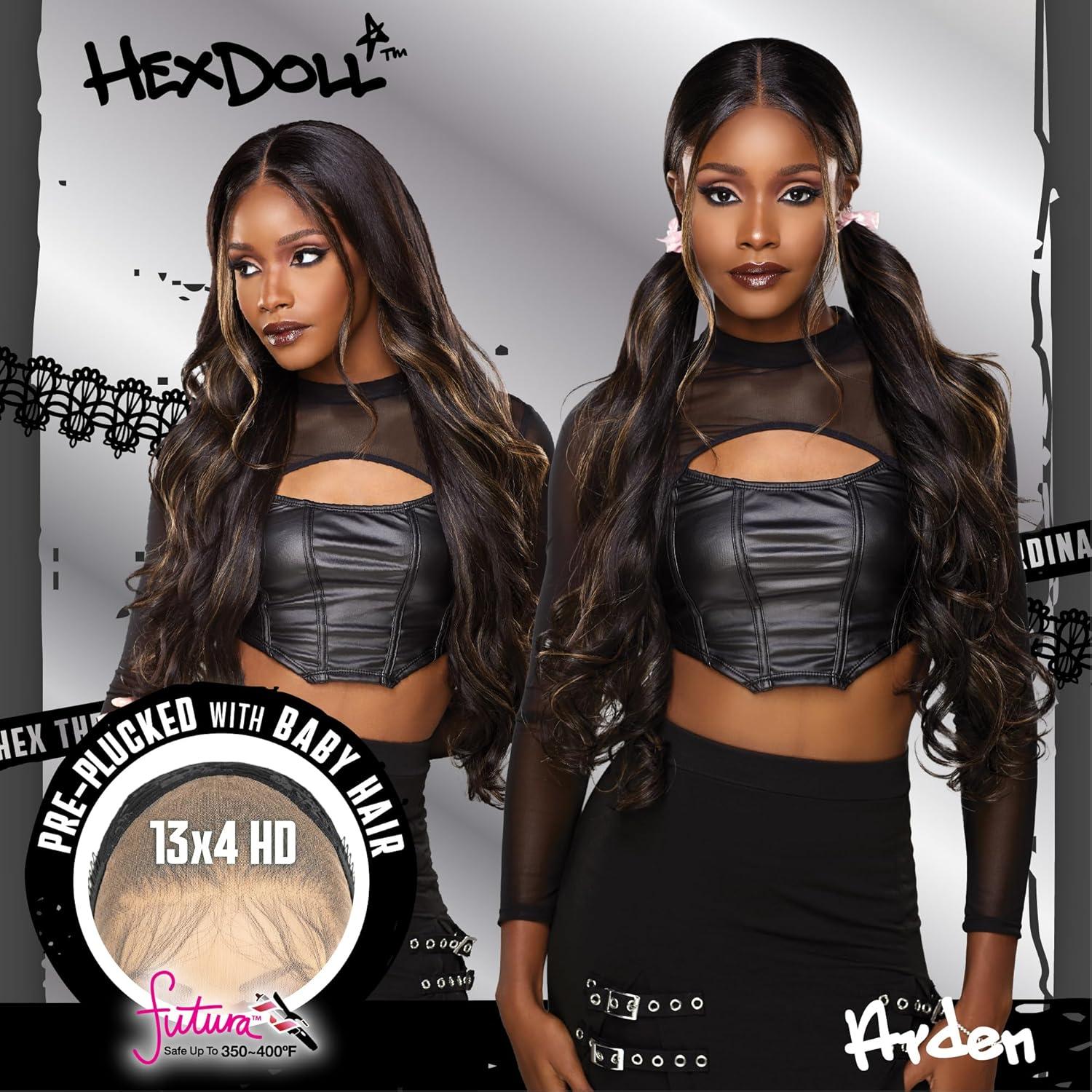 imageSensationnel HexDoll 13X4 Lace Wig Arden Lacefrontal Glueless Synthetic with Natural Density Preplucked Hairline 1 JETBLACKBEIGEBLONDE