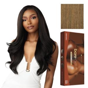 Sensationnel Bare Lace Fulllace Wig – Unit 7 Human Hair Blend All Lacefrontal Glueless Synthetic 180 Degree Preplucked Hairline (1 JETBLACK)(CARAMELBLONDE)