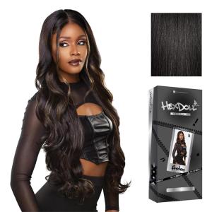 Sensationnel HexDoll 13X4 Lace Wig – Arden Lacefrontal Glueless Synthetic with Natural Density Preplucked Hairline (1 JETBLACK)(1B OFFBLACK)