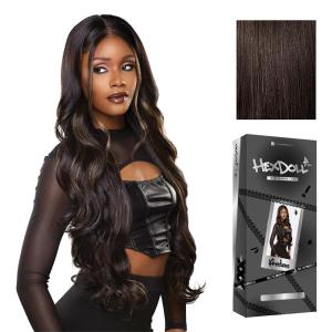 Sensationnel HexDoll 13X4 Lace Wig – Arden Lacefrontal Glueless Synthetic with Natural Density Preplucked Hairline (1 JETBLACK)(2 DARKBROWN)