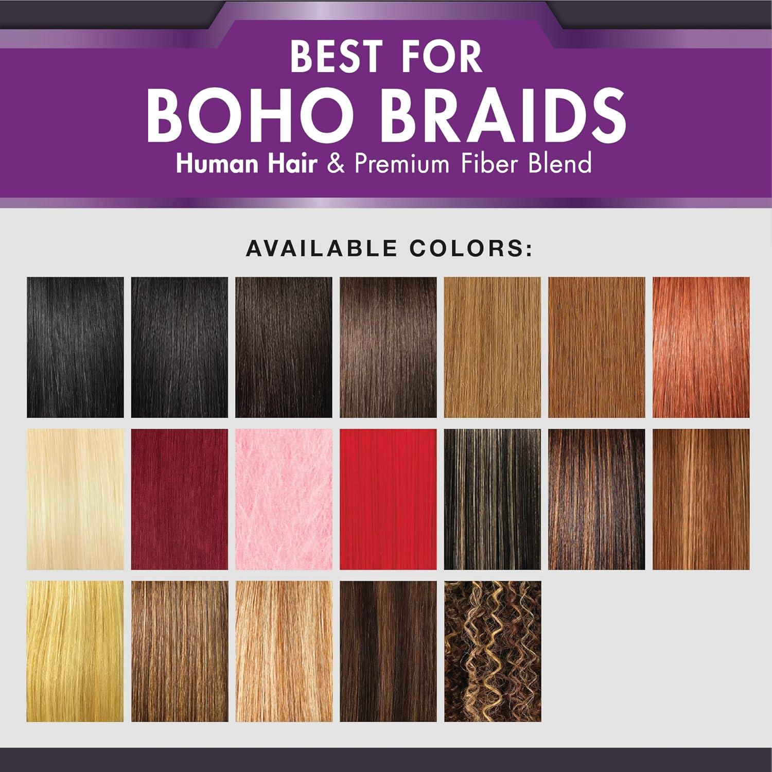 imageSensationnel PremToo Bulk Weaving 2X Jazzy Water Human Hair Blend for Boho Knotless Box or Curly Loose Wave Styles 1 Pack 14 inch 1 JETBLACKRED