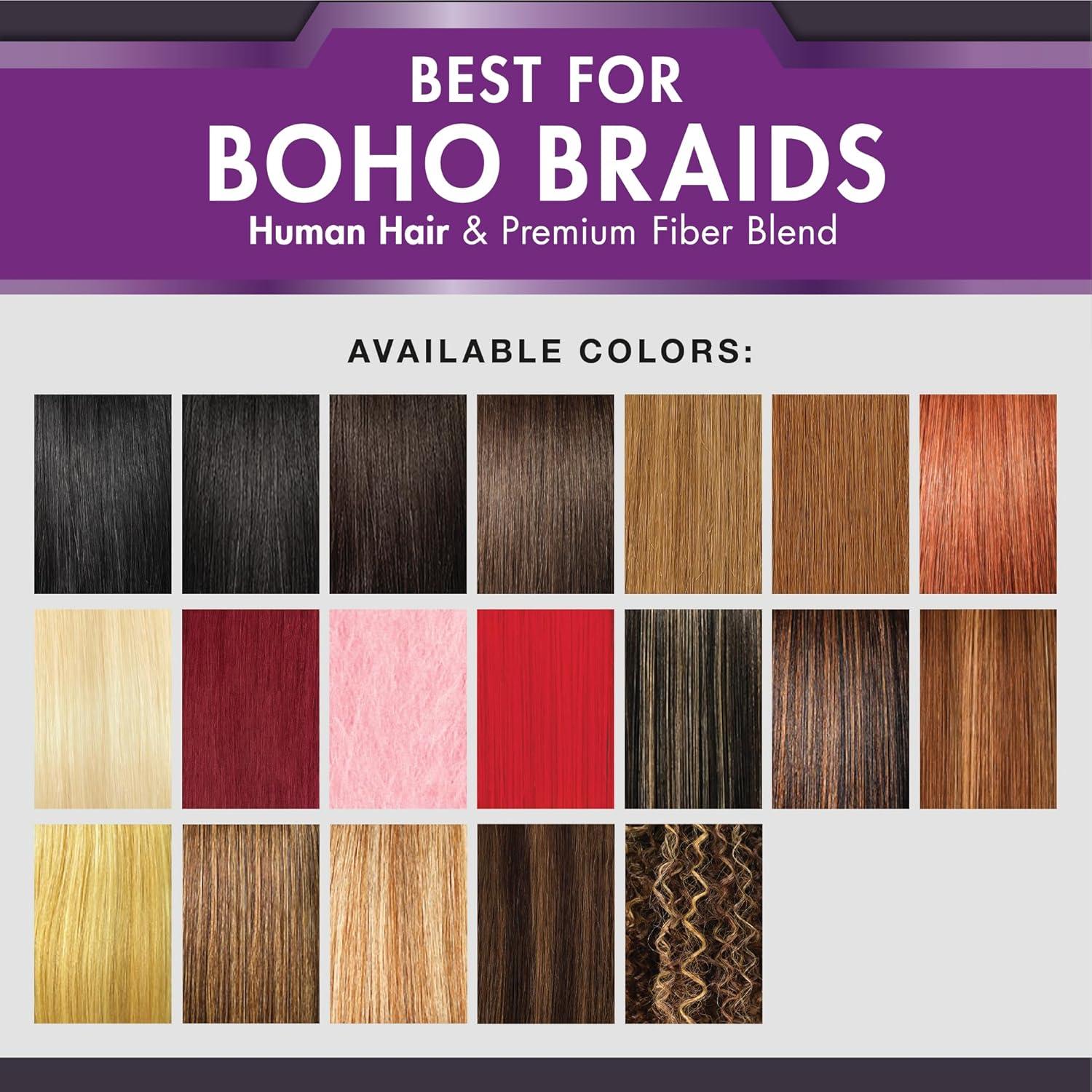 imageSensationnel PremToo Bulk Weaving 2X Ocean Wave Human Hair Blend for Boho Knotless Box or Curly Loose Wave Styles 1 Pack 14 inch 1 JETBLACK27 HONEYBLONDE