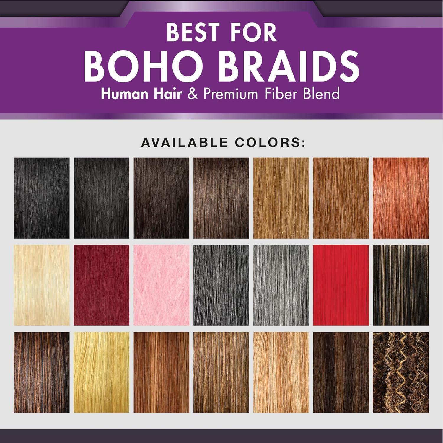 imageSensationnel PremToo Bulk Weaving 2X Ocean Wave Human Hair Blend for Boho Knotless Box or Curly Loose Wave Styles 1 Pack 14 inch 1 JETBLACKS2730