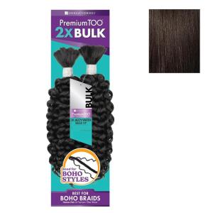 Sensationnel PremToo Bulk Weaving – 2X Jazzy Water Human Hair Blend for Boho, Knotless Box or Curly Loose Wave Styles – 1 Pack (14 inch, 1 JETBLACK)(2 DARKBROWN)
