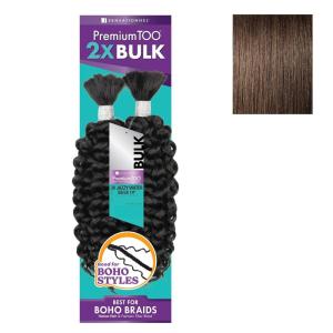 Sensationnel PremToo Bulk Weaving – 2X Jazzy Water Human Hair Blend for Boho, Knotless Box or Curly Loose Wave Styles – 1 Pack (14 inch, 1 JETBLACK)(4 MEDBROWN)