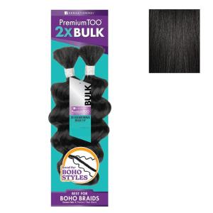 Sensationnel PremToo Bulk Weaving – 2X Ocean Wave Human Hair Blend for Boho, Knotless Box or Curly Loose Wave Styles – 1 Pack (14 inch, 1 JETBLACK)(1B OFFBLACK)