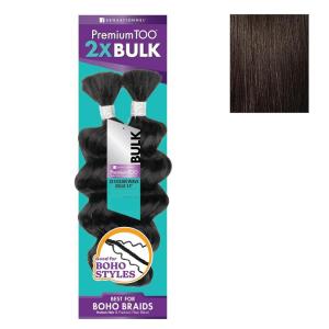 Sensationnel PremToo Bulk Weaving – 2X Ocean Wave Human Hair Blend for Boho, Knotless Box or Curly Loose Wave Styles – 1 Pack (14 inch, 1 JETBLACK)(2 DARKBROWN)