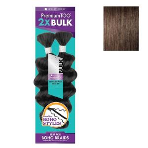 Sensationnel PremToo Bulk Weaving – 2X Ocean Wave Human Hair Blend for Boho, Knotless Box or Curly Loose Wave Styles – 1 Pack (14 inch, 1 JETBLACK)(4 MEDBROWN)