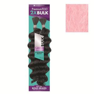 Sensationnel PremToo Bulk Weaving – 2X Ocean Wave Human Hair Blend for Boho, Knotless Box or Curly Loose Wave Styles – 1 Pack (14 inch, 1 JETBLACK)(BLUSHPINK)