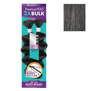 Sensationnel PremToo Bulk Weaving – 2X Ocean Wave Human Hair Blend for Boho, Knotless Box or Curly Loose Wave Styles – 1 Pack (14 inch, 1 JETBLACK)(M44)