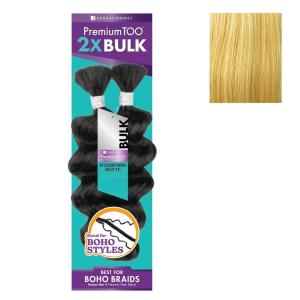 Sensationnel PremToo Bulk Weaving – 2X Ocean Wave Human Hair Blend for Boho, Knotless Box or Curly Loose Wave Styles – 1 Pack (14 inch, 1 JETBLACK)(S27/613)
