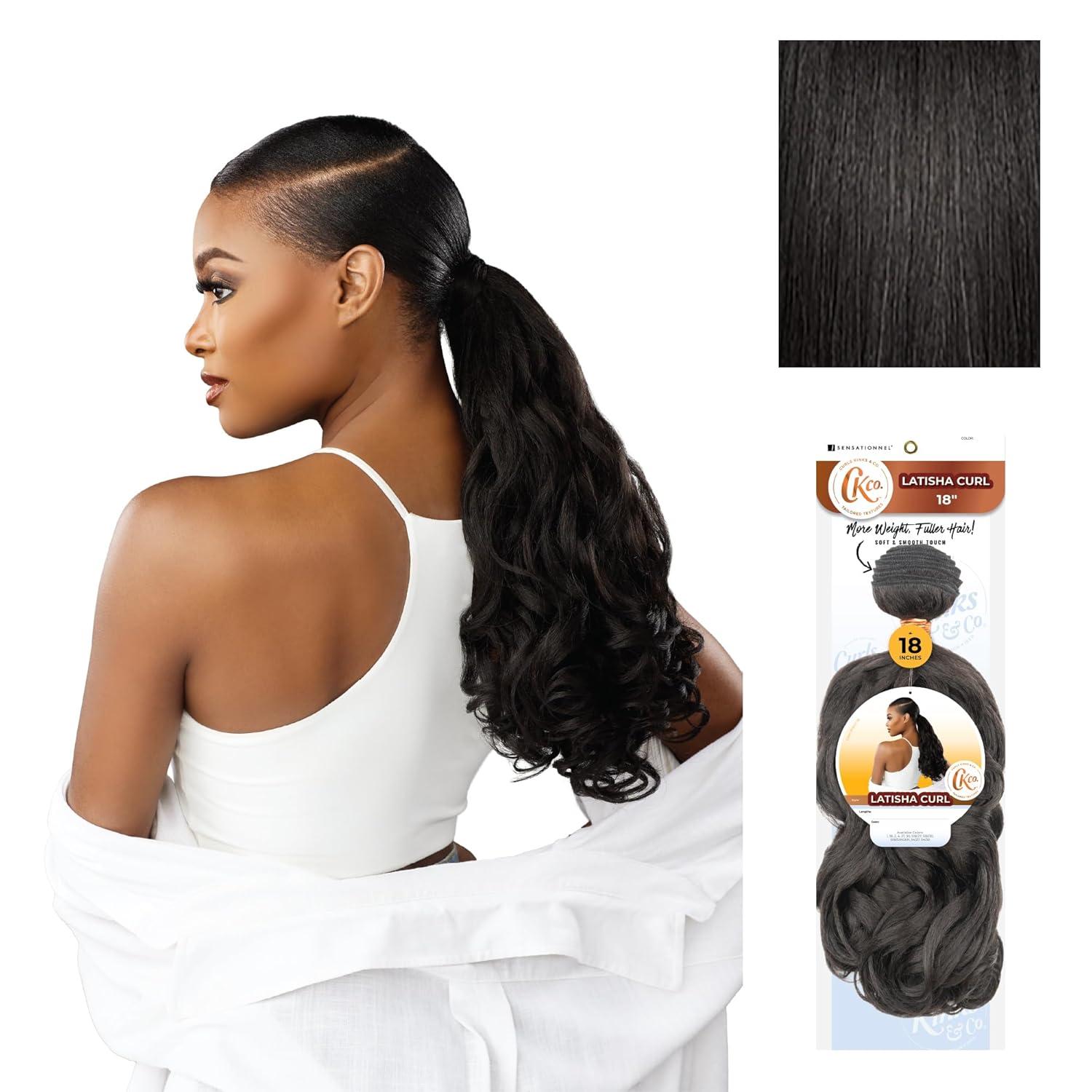 imageSensationnel Curls Kinksandco Synthetic Bundles Latisha Curl Quick Weave Hair or Pony Styles for Natural 3c to 4c Textures 18 inch 1 JETBLACK1B OFFBLACK