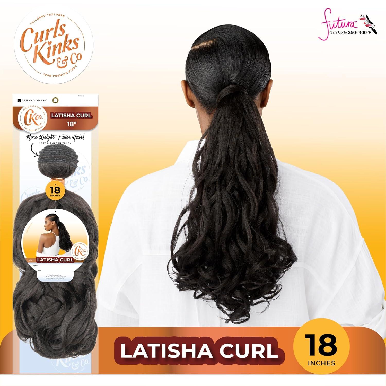 imageSensationnel Curls Kinksandco Synthetic Bundles Latisha Curl Quick Weave Hair or Pony Styles for Natural 3c to 4c Textures 18 inch 1 JETBLACK1B OFFBLACK