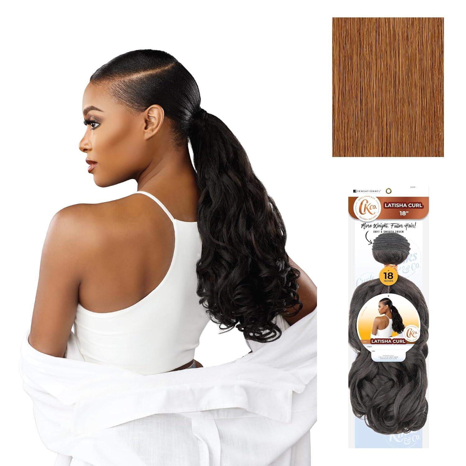 imageSensationnel Curls Kinksandco Synthetic Bundles Latisha Curl Quick Weave Hair or Pony Styles for Natural 3c to 4c Textures 18 inch 1 JETBLACK30 LIGHTAUBURN