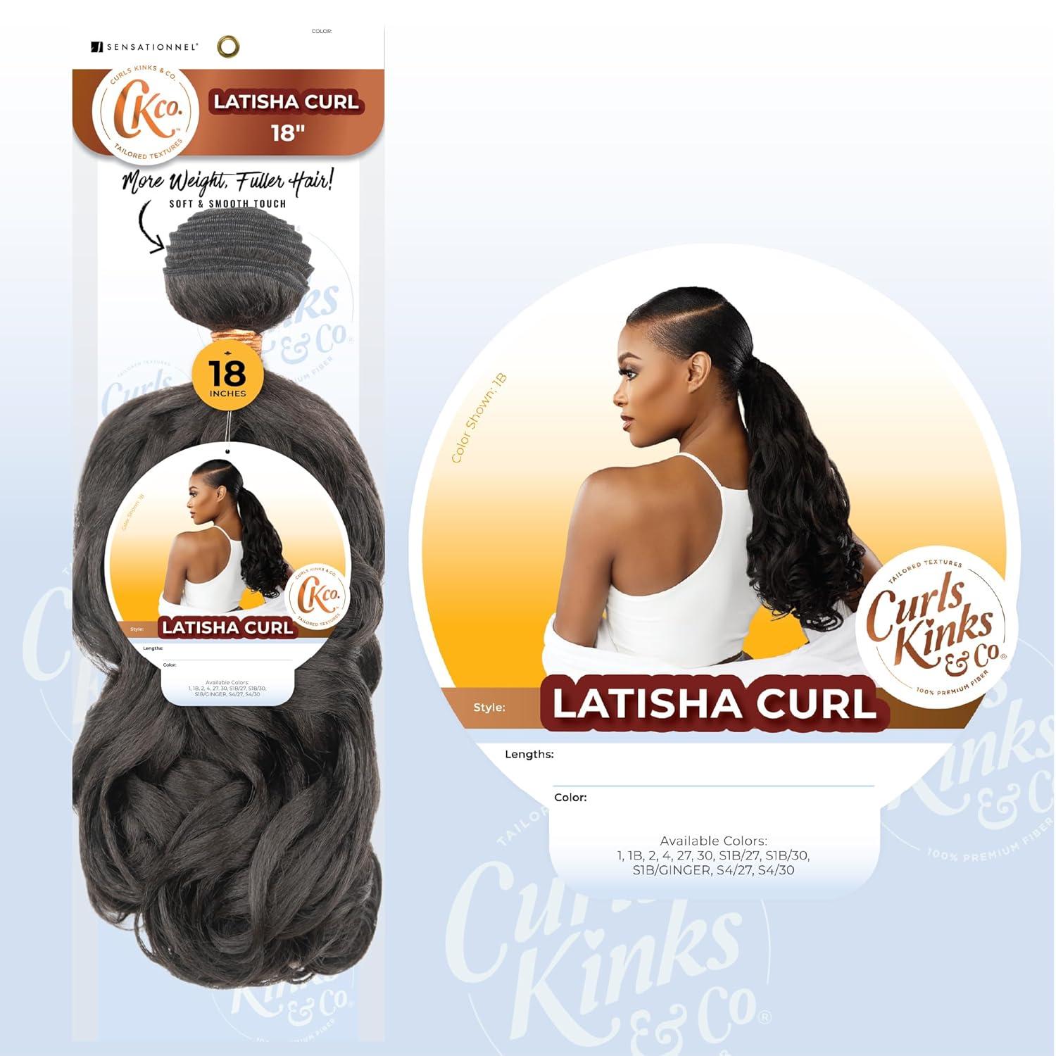 imageSensationnel Curls Kinksandco Synthetic Bundles Latisha Curl Quick Weave Hair or Pony Styles for Natural 3c to 4c Textures 18 inch 1 JETBLACKS1B27