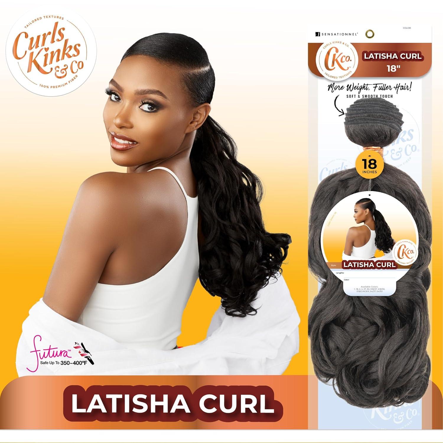 imageSensationnel Curls Kinksandco Synthetic Bundles Latisha Curl Quick Weave Hair or Pony Styles for Natural 3c to 4c Textures 18 inch 1 JETBLACKS430