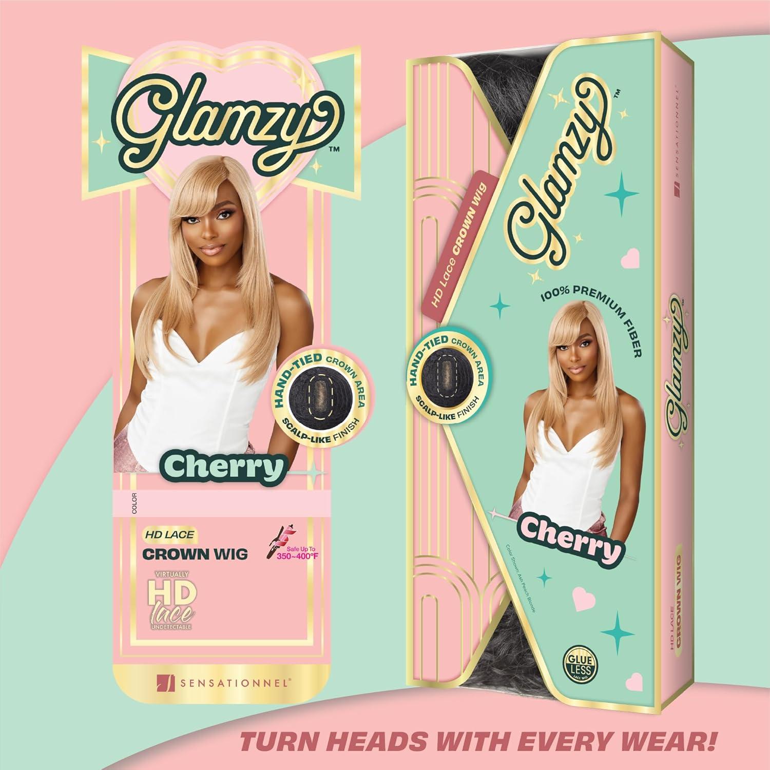 imageSensationnel Glamzy Lace Crown Wig Cherry Glueless Hand Tied CrownArea Synthetic Hair 1 JETBLACKMOCHABROWN