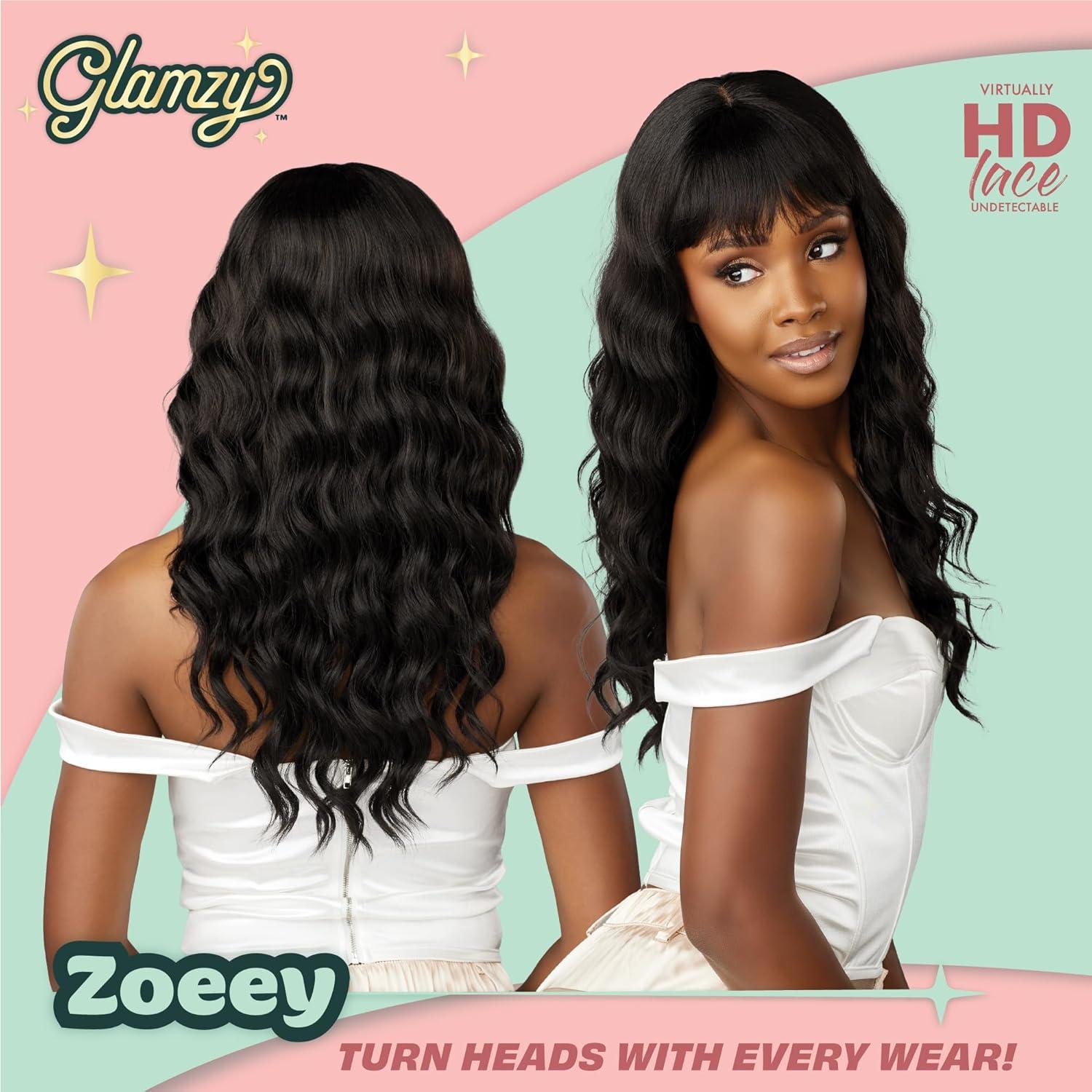 imageSensationnel Glamzy Lace Crown Wig Zoeey Glueless Hand Tied CrownArea Synthetic Hair 1 JETBLACK2 DARKBROWN
