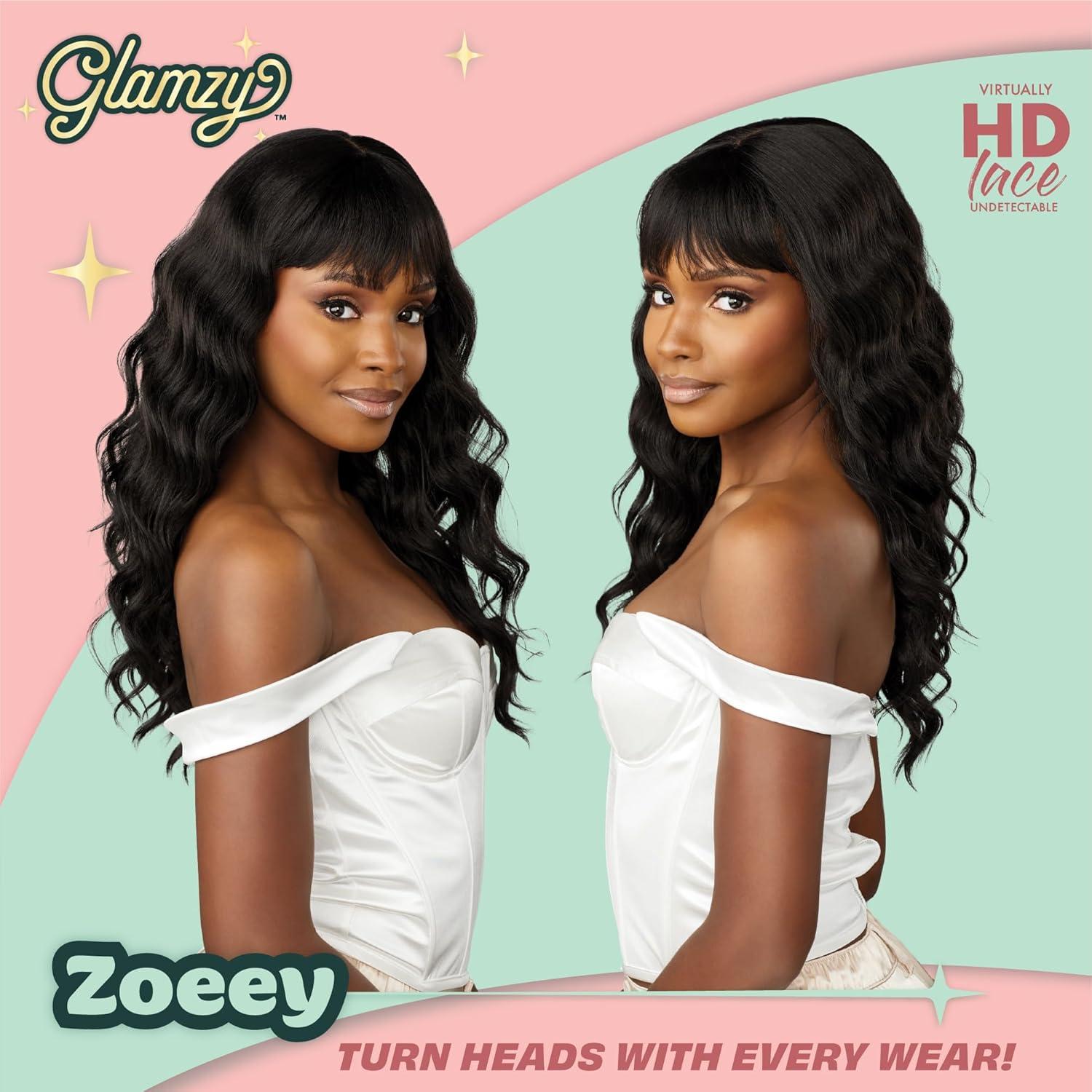 imageSensationnel Glamzy Lace Crown Wig Zoeey Glueless Hand Tied CrownArea Synthetic Hair 1 JETBLACK2 DARKBROWN