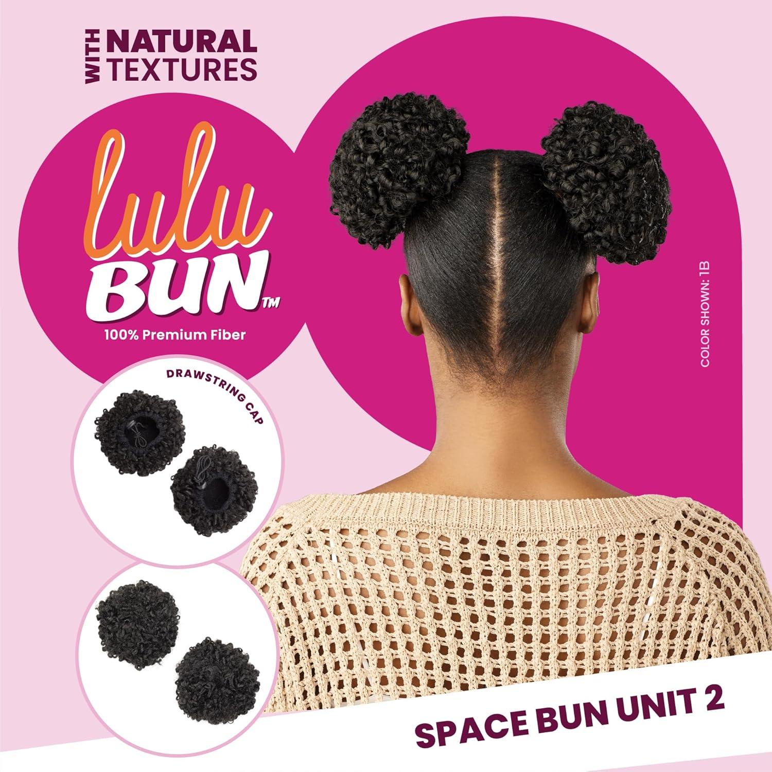 imageSensationnel Lulu Bun Hairextensions Space Buns Unit 2 Synthetic Quick and Easy Wear Hair with Natural Textures 1 JETBLACK1B OFFBLACK