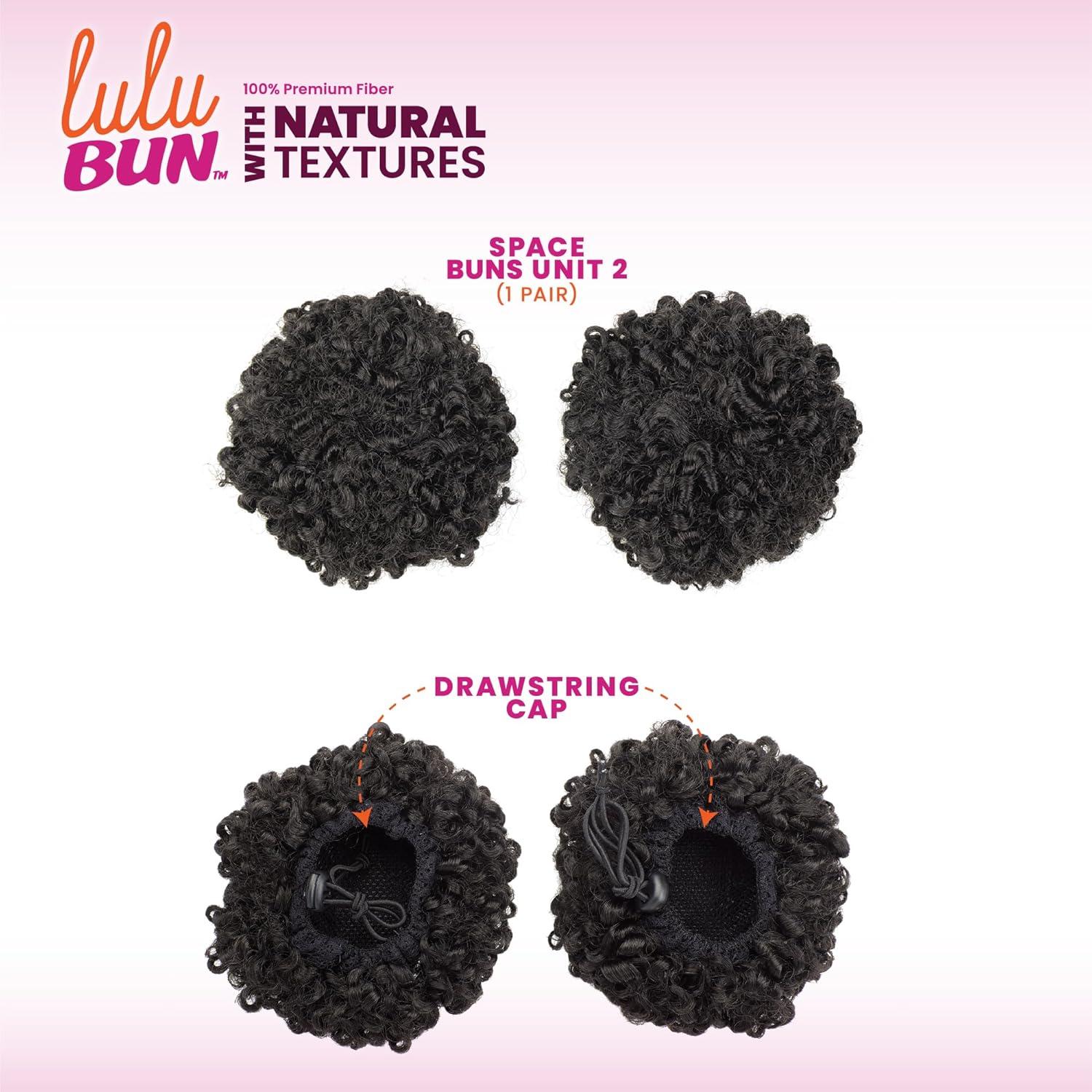imageSensationnel Lulu Bun Hairextensions Space Buns Unit 2 Synthetic Quick and Easy Wear Hair with Natural Textures 1 JETBLACKF1B350