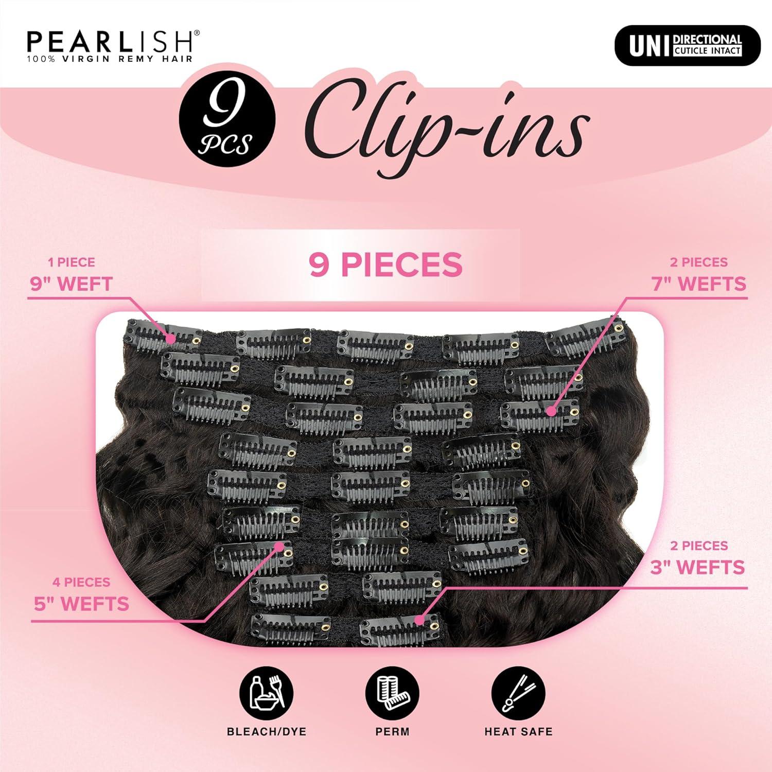 imageSensationnel Pearlish Clip In Euro Deep 20 Inch Pearl Conditioned 15A Remy Human Hair 9 Piece Pack Long Lasing and Easy to Use Extension NATURALNATURAL