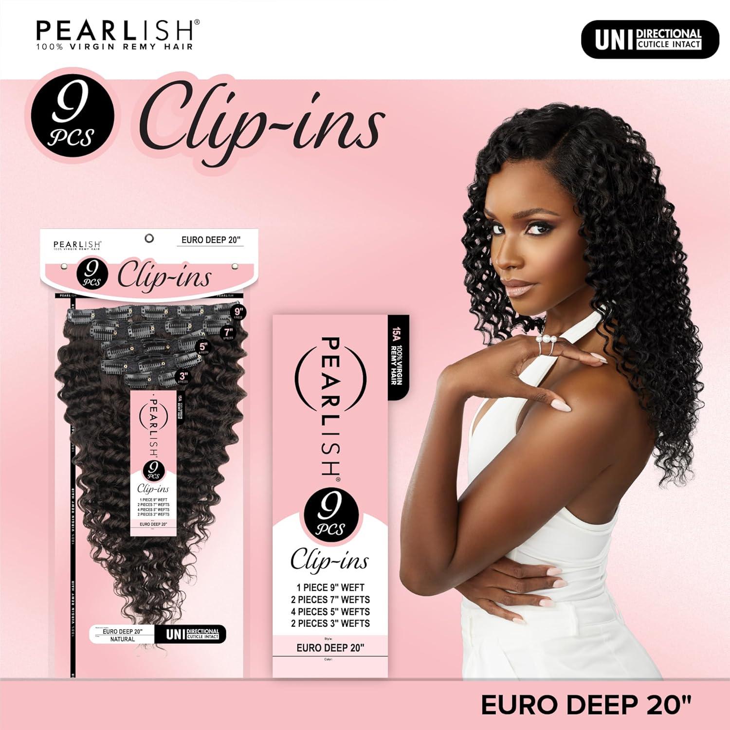 imageSensationnel Pearlish Clip In Euro Deep 20 Inch Pearl Conditioned 15A Remy Human Hair 9 Piece Pack Long Lasing and Easy to Use Extension NATURALNATURAL