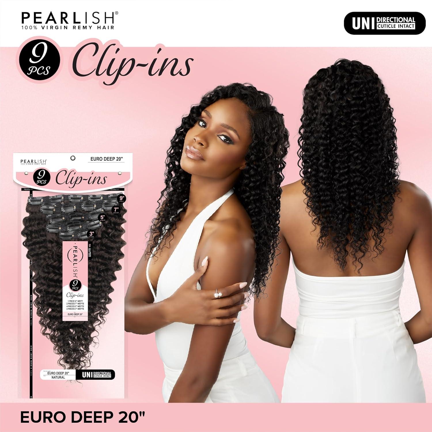 imageSensationnel Pearlish Clip In Euro Deep 20 Inch Pearl Conditioned 15A Remy Human Hair 9 Piece Pack Long Lasing and Easy to Use Extension NATURALNATURAL