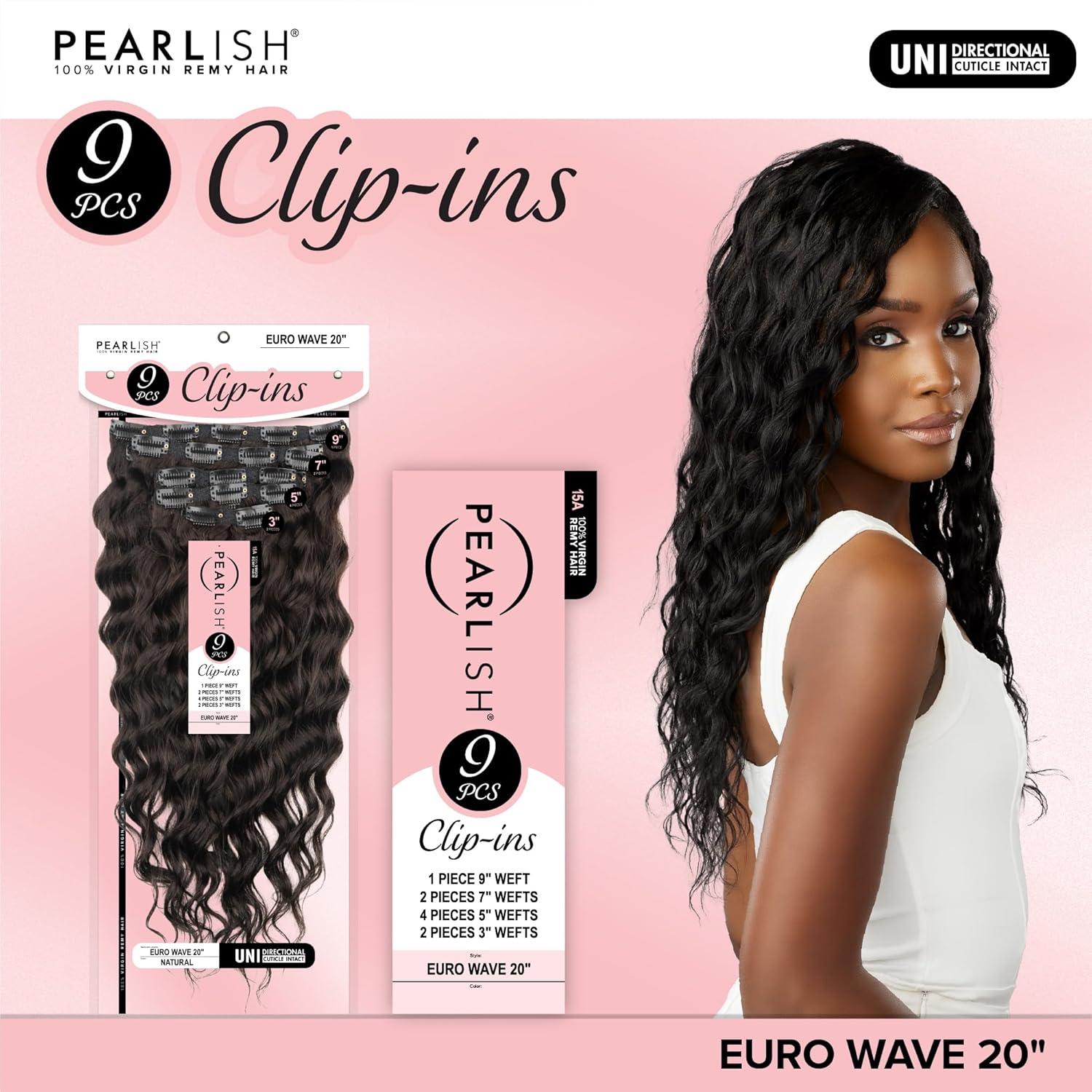 imageSensationnel Pearlish Clip In Euro Wave 20 Inch Pearl Conditioned 15A Remy Human Hair 9 Piece Pack Long Lasing and Easy to Use Extension NATURALNATURALBLACK