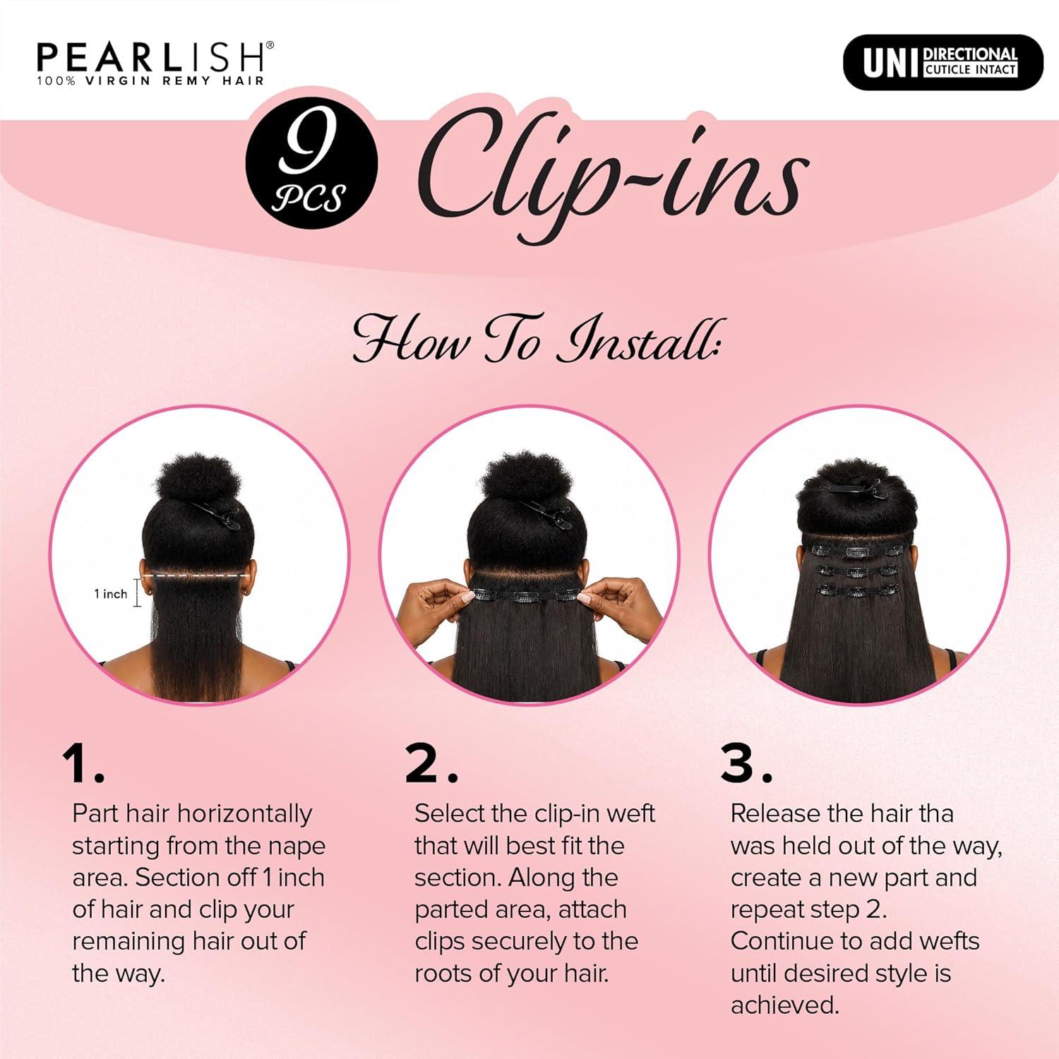 imageSensationnel Pearlish Clip In Euro Wave 20 Inch Pearl Conditioned 15A Remy Human Hair 9 Piece Pack Long Lasing and Easy to Use Extension NATURALNATURALBLACK