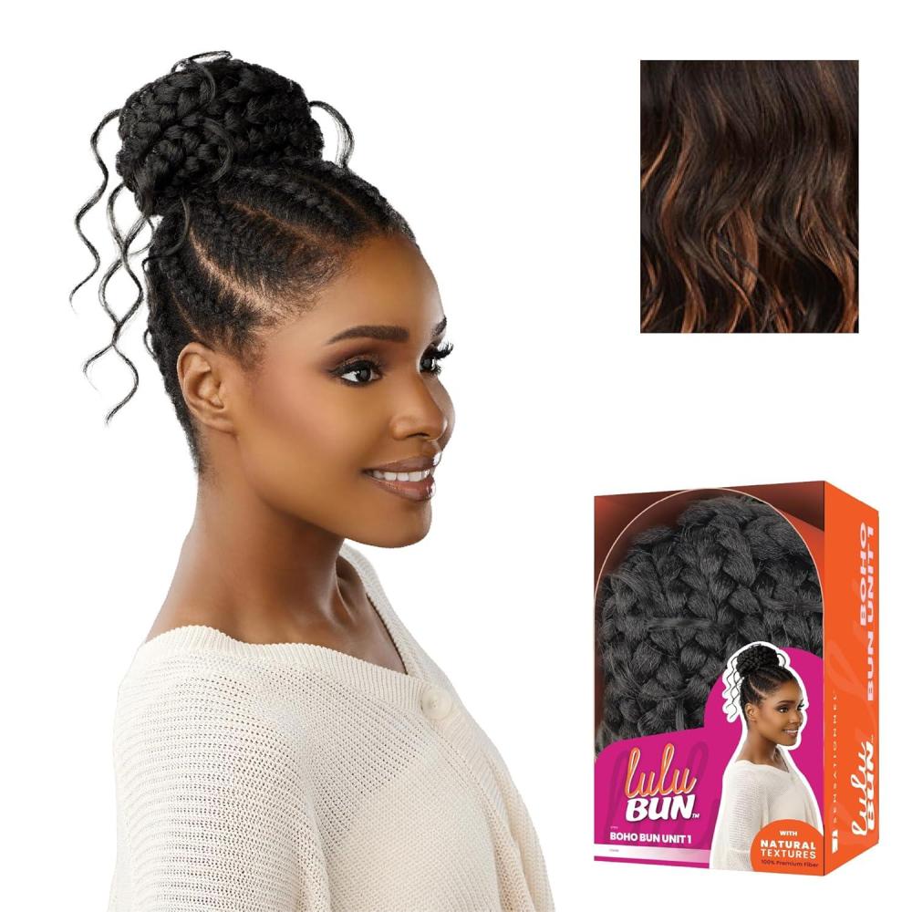 imageSensationnel Lulu Bun Hairextensions Boho Unit 1 Synthetic Quick and Easy Wear Hair with Natural Textures 1 JETBLACKF1B30