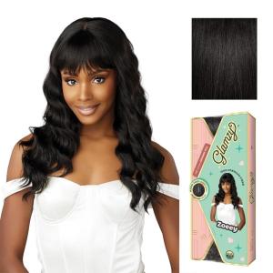 Sensationnel Glamzy Lace Crown Wig – Zoeey Glueless Hand Tied CrownArea Synthetic Hair (1 JETBLACK)(1B OFFBLACK)