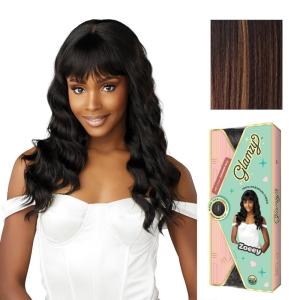 Sensationnel Glamzy Lace Crown Wig – Zoeey Glueless Hand Tied CrownArea Synthetic Hair (1 JETBLACK)(BALAYAGECHOCOLATE)