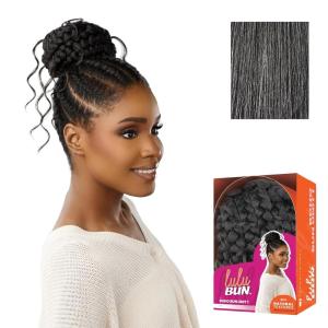 Sensationnel Lulu Bun Hairextensions – Boho Unit 1 Synthetic Quick and Easy Wear Hair with Natural Textures (1 JETBLACK)(M44)