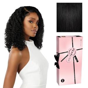 Sensationnel Pearlish 13×4 Lace Frontal Wig – Italian Curl 20 inch 15A Remy Human Hair Glueless Preplucked Hairline (NATURAL)(NATURAL/BLACK)