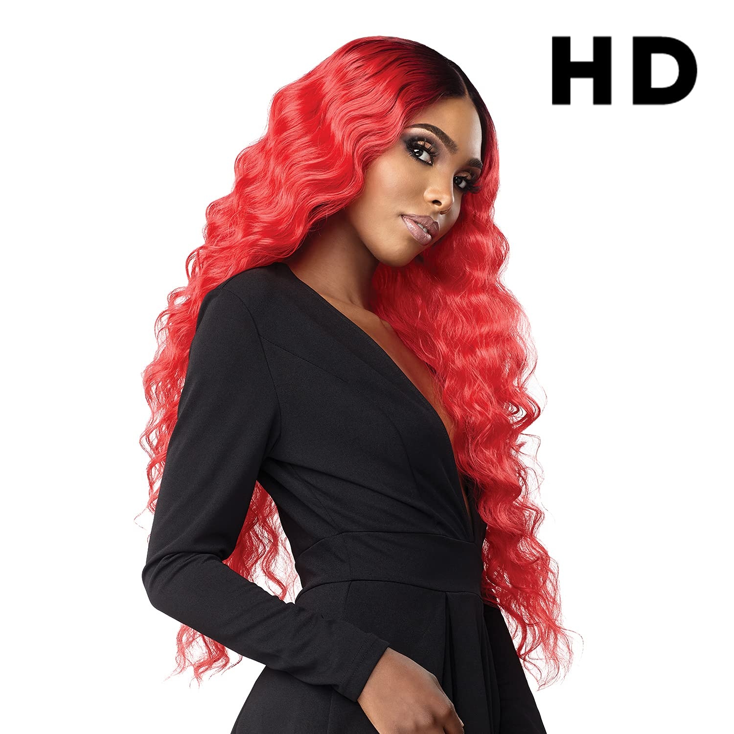 imageSensationnel Vice Lace Front Wigs Unit 5 5 Inch Deep Part Synthetic Preplucked Hairline T2REDT2RED